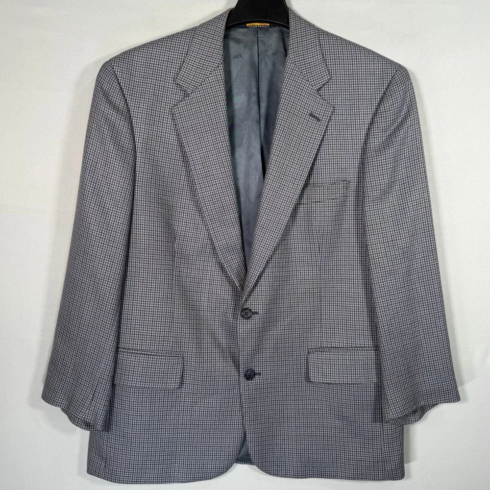 Brooks Brothers Men's Houndstooth‎ Blazer Jacket Sport Coat Gray Classic Fit